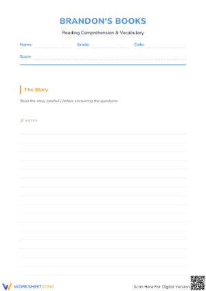 Reading Comprehension Printable Worksheet | Grade 2 ELA