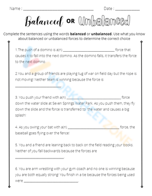 Explore Balanced and Unbalanced Forces