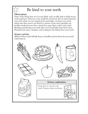 Printable Dental Health Worksheet | Grade 2 Science