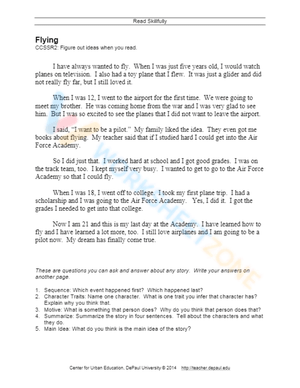 close reading passages 10