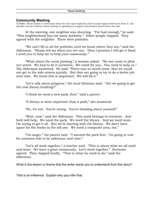 Grade 5 Close Reading — Printable No-Prep Worksheet
