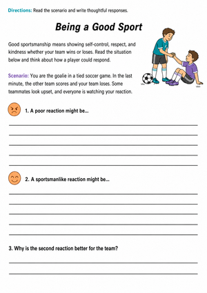 Essential Sportsmanship Worksheet | Grade 6-8 SEL