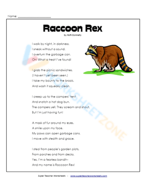 Grade 3 Poetry Comprehension — Printable Worksheet