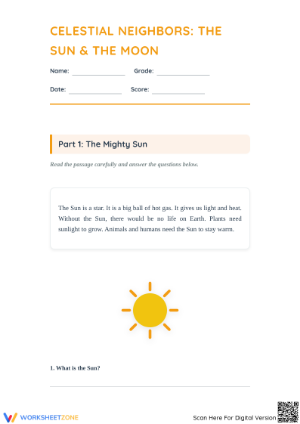 Sun and Moon Reading Comprehension | Essential Grade 2 ELA