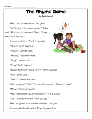 Printable Reading Comprehension Worksheet | Grade 1-2