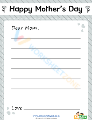 A Worksheet to Show Love on Mother's Day