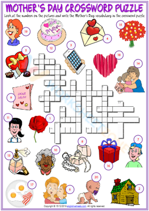 Unique Worksheet for Mother's Day Celebration