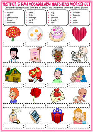 Appreciation Worksheet for Mother's Day