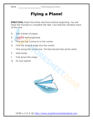 Fun Following Directions Activity for Kids: Flying a Plane