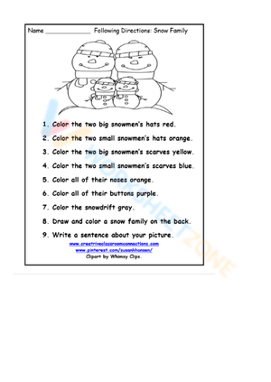 Free Collection of Following Directions Worksheets for Kids