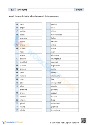 Interactive Synonym Matching Activity