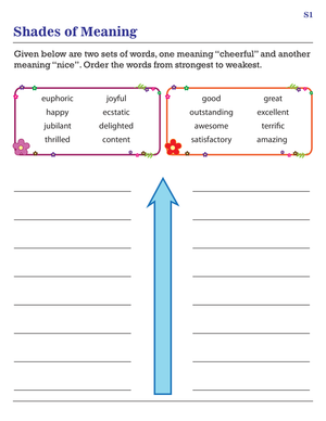 Vocabulary Building: Shades of Meaning Focus