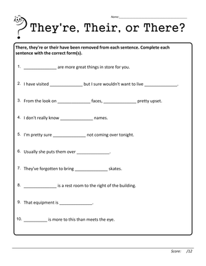 Master There Their They're with Engaging Worksheet
