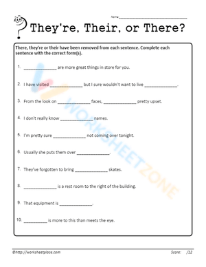 Master There Their They're with Engaging Worksheet