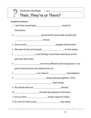 Simplifying There Their They're: A Clear Worksheet