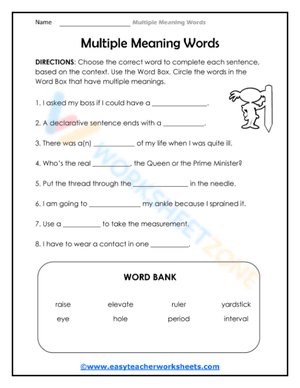 multiple meaning words 4