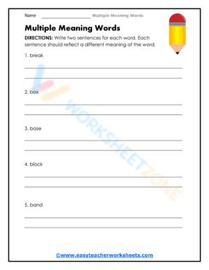 multiple meaning words 1