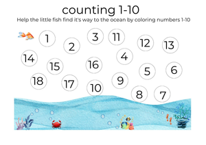 Counting 1-10 Worksheet | Printable Kindergarten Math