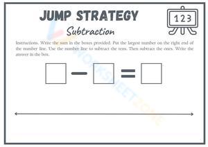 Grey Instructional Maths Worksheet Jump Strategy