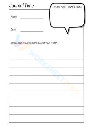 Daily Journal  Activity  Worksheet