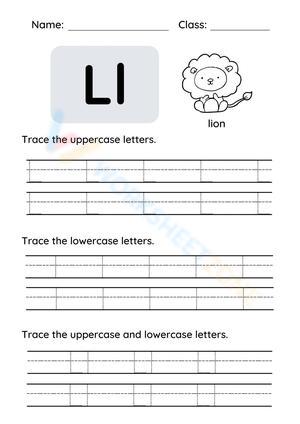 Letter L Tracing Worksheet