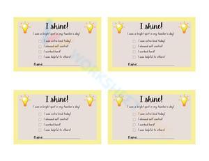 Yellow Positive classroom behavior tickets for students