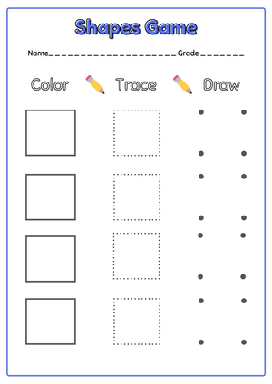 Printable Square Shapes Worksheet | Kindergarten Math