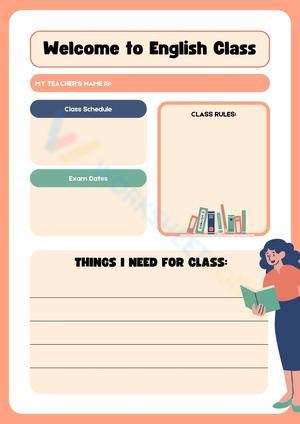 Welcome to English Class: Information Worksheet