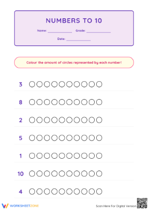 Printable Counting to 10 Worksheet | Kindergarten Math