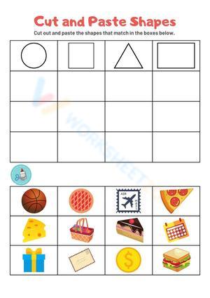 Cut and Paste Shapes Worksheet