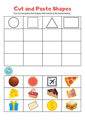 Printable Cut and Paste Shapes Worksheet | Grade K