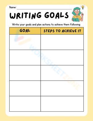 writing goals BTS challenge setting goals template