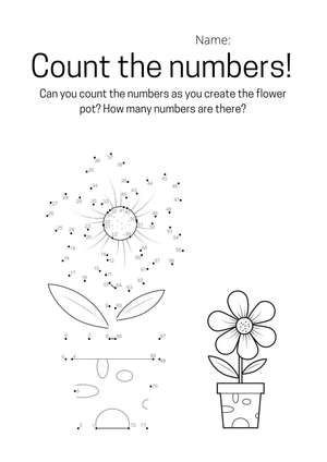 Flower Pot Dot to Dot | Printable Grade K Math
