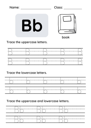 Letter B Tracing Worksheet | Essential Kindergarten Practice