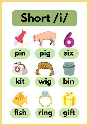 Short I Sound Words Printable | Grade 1 ELA