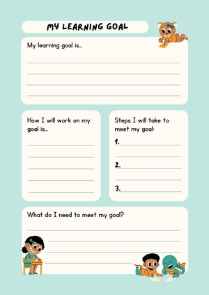 Grade 3 Goal Setting — Printable No-Prep Worksheet