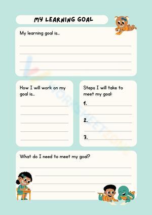 Green Illustrated Student Learning Goal Worksheet