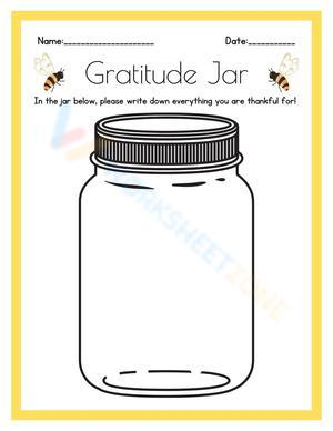 Mason Jar Gratitude SEL classroom Activity Worksheet