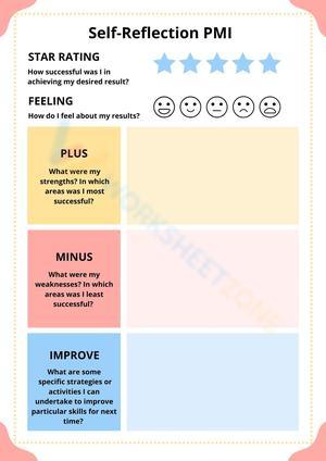 Pink Self-Reflection PMI Feedback Worksheet