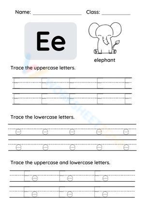 Letter E Tracing Worksheet