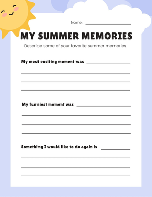 Summer Memories Writing Prompt | Grade 1 Essential