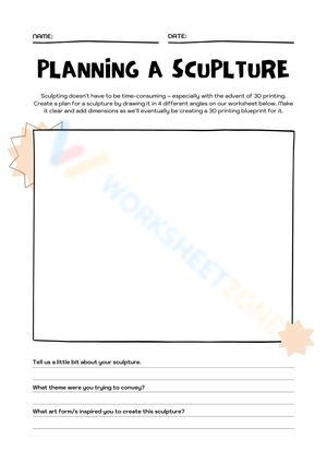 Pink Lined Sculpture 3D Printing Visual Arts Worksheet