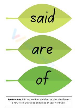 Printable Sight Words Word Wall | Grade K