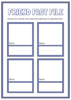 Friend Fact File SEL Worksheet | Grade 1 Printable