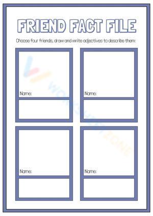 Friend Fact File SEL Worksheet