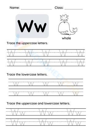 Letter W Tracing Worksheet