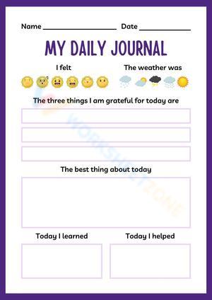 Kids Daily Journal - Social Emotional Learning Activity for Kids