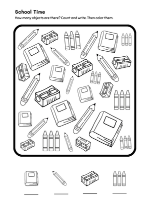 Grade K Counting — Printable No-Prep Worksheet