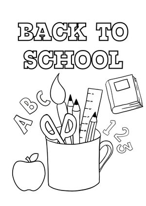 Back to School Coloring Page | Essential Grade K Ready