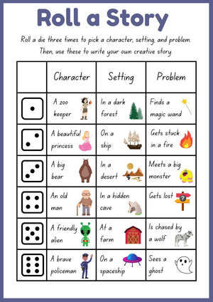 Roll a Story: Creative Writing Worksheet